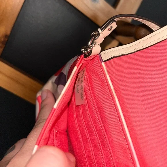 Coach Y2K Kristin Signature Monogram Multicolor Wristlet OP Art Fuchsia & Purple - Picture 9 of 14